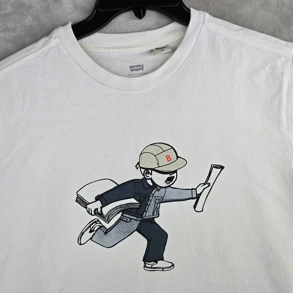 Levi's x Paperboy Paris x Beams T-Shirt‎ White Mens Large Heavy cotton Tee